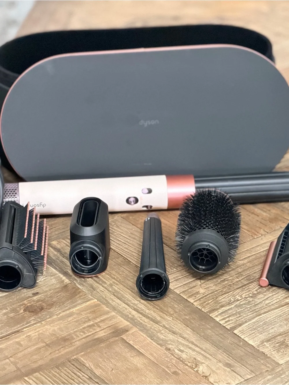 Dyson Airwrap Hair Styling Set in Gray and Rose Gold